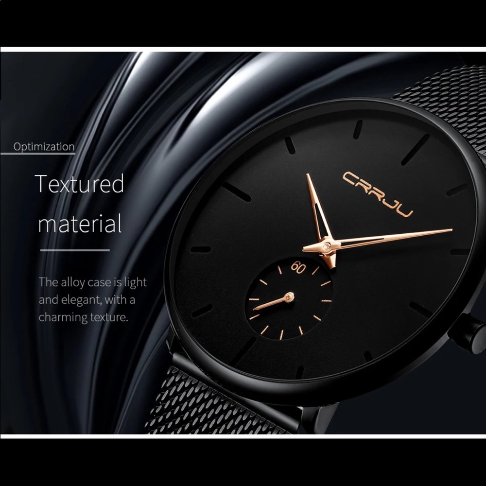 ⌚️New Men Mesh Steel Waterproof Sport mens Watch - Picture 3 of 5